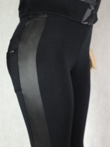 CALÇA ANDREA BOGOSIAN LEGGING COM DETALHE EM COURO