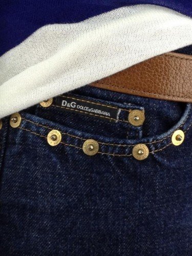 CALÇA DOLCE & GABBANA JEANS COM DETALHES DOURADOS