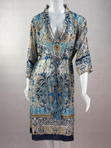 VESTIDO JOHNNY WAS KAFTAN DE SEDA