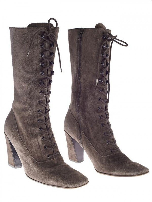 bota de camurça feminina cano medio