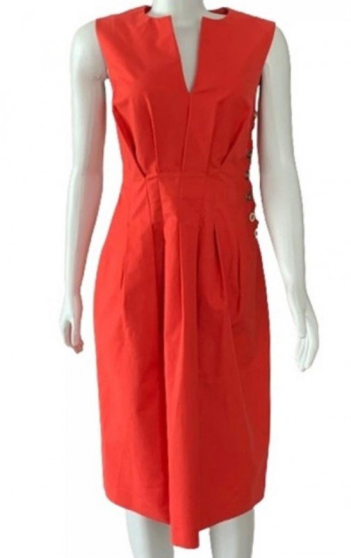 VESTIDO SALVATORE FERRAGAMO MIDI VERMELHO